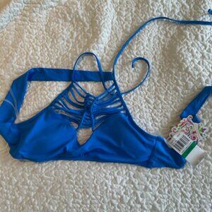 Becca Blue Bikini Top NWT (Size Large)